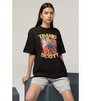 Travis Scott Rapper Baskılı Unisex Oversize Tişört