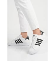 Walkway Beyaz Siyah Bağcıklı Cilt Hafif Unisex Spor Ayakkabı Senti G