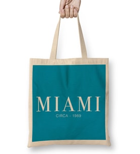 Miami Slogan Bez Çanta Uzun Saplı