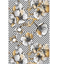 Eliana Home Baskılı, Yıkanabilir Kaymaz Taban Salon Halısı LNA0311-SD128 100x150 cm (Beyaz)