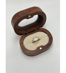 Oval Kesim Taş Detay Ayarlamalı Çelik Yüzük