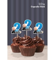 Patron Bebek Boss Baby Temalı * 2 Yaşında Cupcake Süsü '10lu