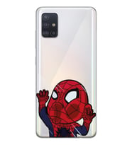 Samsung Galaxy A71 Uyumlu Örümcek Adam Desenli Şeffaf Telefon Kılıfı