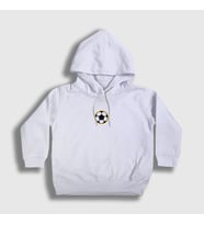 Presmono Unisex Çocuk Beyaz Logo Soccer Ball Futbol Topu Kapüşonlu Sweatshirt 419319tt (Beyaz)