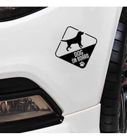 Dog On Board Arabada Köpek var Sticker Yapıştırması siyah