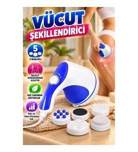 Elektrikli Vücut Şekillendirici Masaj Aleti 5 Başlıklı Titreşimli Yağ Yakıcı Masaj Cihazı