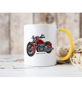 BK Gift Kişiye Özel Motorcu Temalı Sarı Kupa Bardak-13, Arkadaşa Hediye, Sevgiliye Hediye