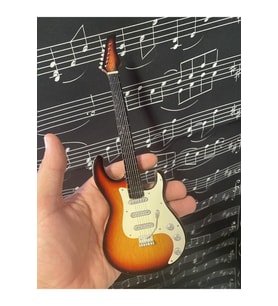 Elektro Gitar Ahşap İbanez El Yapımı Biblo Minyatür 25 cm (Çok Renkli)