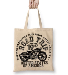 Vintage Motosiklet Bez Çanta Uzun Saplı