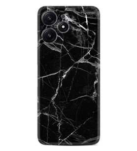 Xiaomi Poco M6 Pro 5G Kılıf Desenli Silikon Fragile Black Mermer 1378