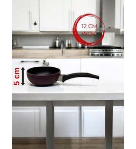 Doremcy   12 cm Teflon Mini Wok Sos Tava Seti Mini Sos Tavası (Kahverengi Açık)