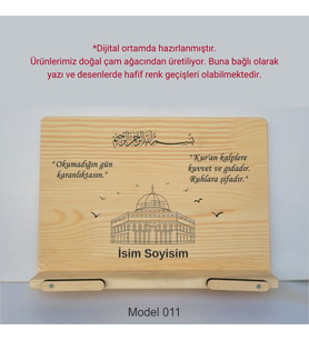 Münzevi Masaüstü Ahşap Rahle/Tablet/Kitap Tutucu-Model011