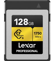 Lexar 128Gb Profesyonel Cfexpress Tip B Hafıza Kartı Gold Serisi, 1750Mb/S'Ye Kadar Okuma, Ham 8K Vi