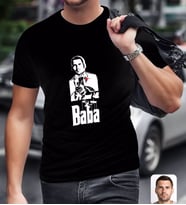 BK Gift Kişiye Özel Godfather Baba Tasarımlı Siyah T-Shirt-2
