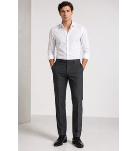 Erkek Düz Kesim Zeta Gabardin Kumaş Slim Fit Pantolon 2026-Füme
