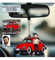 Kendi Aracınızla Kişiye Özel Karikatür Ayna Süsü, Vosvos , Bettle