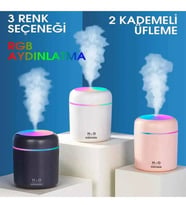LED Işıklı Aroma Difüzörü ve Hava Nemlendirici Buhar Makinesi