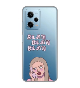 Redmi Note 12 Pro 5G Uyumlu Blah Blah Blah Mean Girls Desenli Şeffaf Telefon Kılıfı