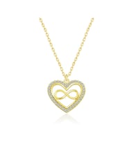 Gümüş Gold Kalp Sonsuzluk Kadın Kolye CSR2183929