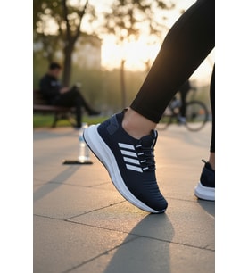 Enoch Ortopedik Ultra Hafif Şeritli Fileli Çoraplı Sneaker Spor Ayakkabı