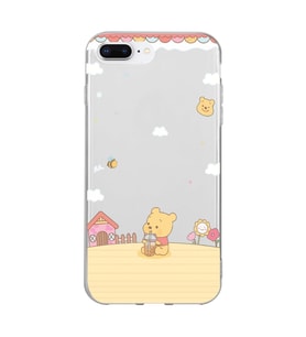 Iphone 7 Plus ve 8 Plus Uyumlu Winnie The Pooh Tasarımlı Şeffaf Telefon Kılıfı