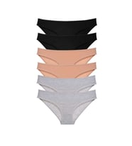 6 adet Süper Eko Set Likralı Kadın Slip Külot Siyah Ten Gri