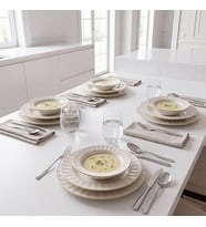 GÜRAL PORSELEN Nexus Yaldızlı 12 Parça 4 Kişilik Bone Porselen Yemek Takımı 6852