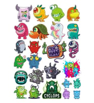 Canavar Monster Sticker Set 20 Parça Telefon, Tablet, Defter, Laptop Sticker