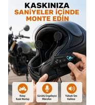 BT22 Kask İçi Bluetooth Kulaklık Hızlı Eşleşme ve Gürültü Önleyici Mikrofon Yeni Nesil