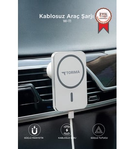 Torima Taşınabilir Batarya Araç Şarj Cihazı Telefon Tutucu Magsafe Powerbank W11
