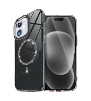 Newface Apple iPhone 12 Live Diamond Magsafe Kapak - Siyah