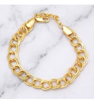 22 Ayar Altın Kaplama Samanyolu Zincir Unisex Bileklik (Gold)