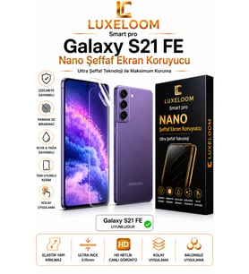 LUXELLOOM Galaxy S21 FE Nano Şeffaf Ekran Koruyucu