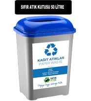Geniş Kapasiteli Sıfır Atık Kutusu 50 Lt Geri Dönüşüm, Plastik ve Kağıt İçin
