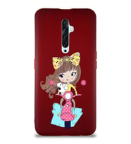 Oppo Reno 2Z Soft Premier Kapak Vespagirl Tasarımlı Silikon Kılıf - Mürdüm (Şeffaf)