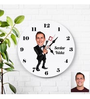 Karikatürlü Ajan Kişiye Özel Duvar Saati