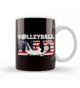 US American Flag Volleyball Dad Father Ball Sports Player Kupa Bardak Porselen