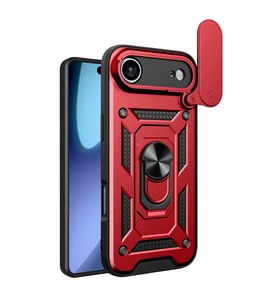 iPhone 17 Air Pars Lens Yüzüklü Silikon - Kırmızı