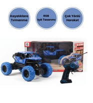 1:18 Ölçek Alloy Rock Crawler – RGB Işıklı Off-Road Uzaktan Kumandalı Araba (Mavi)