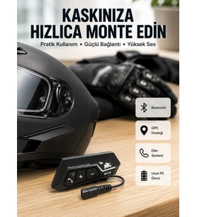 Motosiklet Sürüşleri İçin Bt22 Kask Bluetooth Kulaklık Mikrofonlu Yeni Nesil