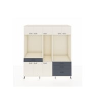 Kronos Dolap 8 Raflı 4 Çekmeceli 3 Askılı 220x59x243 Aytaşı-Aytaşı/Antrasit
