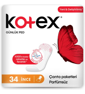 İnce Günlük Ped 34'lü Parfümsüz 1 Paket