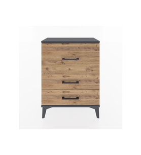 Arges Komodin 3 Çekmeceli 60x30x80 Antrasit-Çam