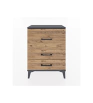 Arges Komodin 3 Çekmeceli 60x30x80 Antrasit-Çam