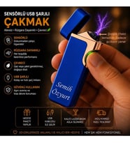 Hemen Kargo Kişiye Özel Çift Yön Baskı Seçeneğiyle Usb Şarjlı Çakmak