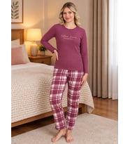 MIRANO 8801 Waffle Soft Kumaş Gül Desenli Kışlık Ev Kadın Pijama Takımı