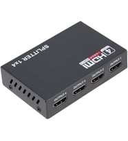 PARCBENY PM-12081 4 PORT HDMI SPLİTTER DAĞITICI 1.4V 1080P 4KX2K HDMI görüntü ve ses kaynağını aynı anda 4 farklı ekrana aktarır için tasarlandı pratik yüksek performans bir görüntü dağıtım cihazıdır.
