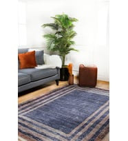 Dijital Kaymaz Yıkanabilir Mavi Modern Salon Halısı Mutfak Halısı Koridor Halısı Yolluk HLN1193
