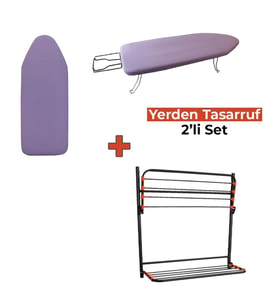 Belda Mini Ütü Masası & Kanat Goldline Asmalı Çamaşır Kurutmalık-Öğrenci İşi Set