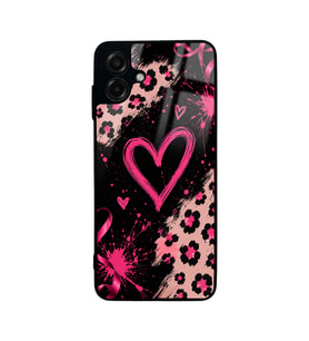 Lexroo Galaxy A07 Kılıf Kamera Korumalı Desenli Lusi Kılıf - Pembe Kalp